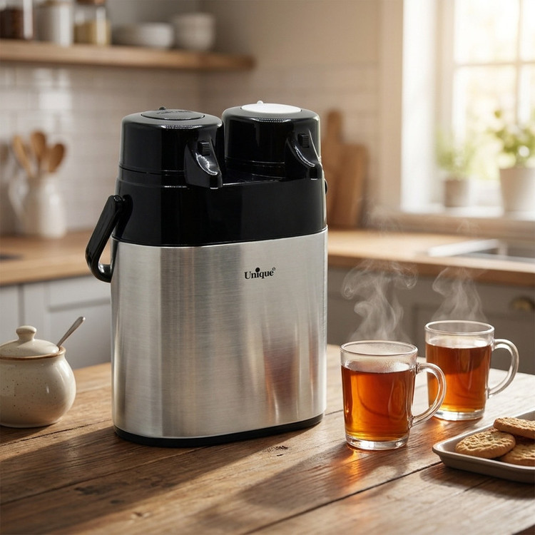 فلاسک دوقلو یونیک مدل استیل کد 9060 گنجایش 1.6 لیتر