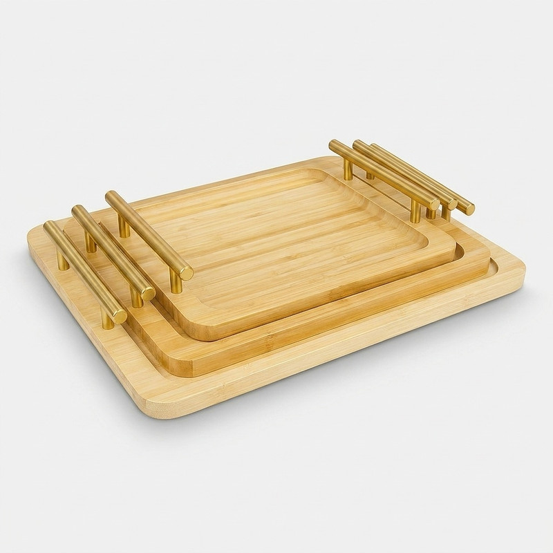 سینی مدل GoldHandle-Bamboo سه عددی